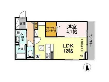 BIOS(1LDK/1階)の間取り写真