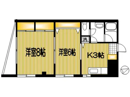 ユーキドエル(2K/3階)の間取り写真