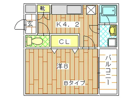 ペガサスMエム(1K/3階)の間取り写真