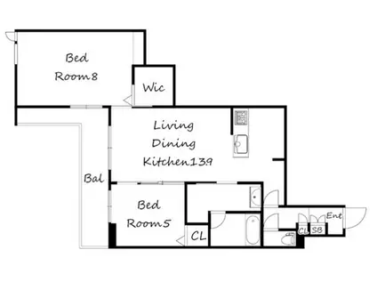 エクセレントガーデンヒルズ(2LDK/3階)の間取り写真