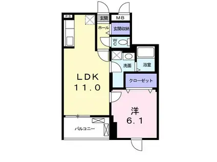 ウォーターラッド(1LDK/3階)の間取り写真