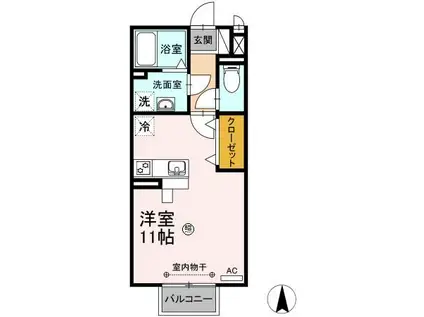 グレイスガーデン(ワンルーム/2階)の間取り写真