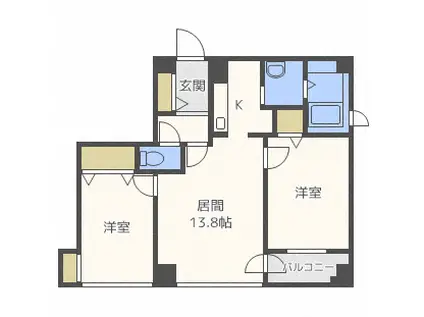 LIEBEN913(2LDK/7階)の間取り写真