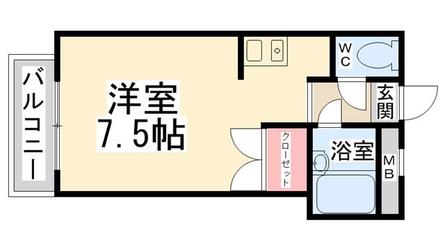 中央日進ビル(1K/3階)の間取り写真