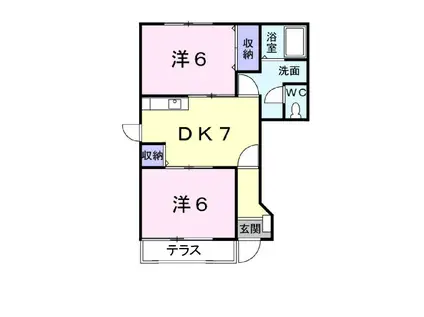 うらら香 VOLII(2DK/1階)の間取り写真