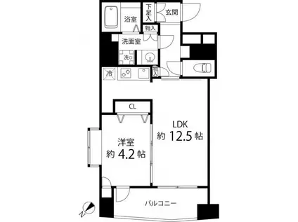 レニール本駒込(1LDK/8階)の間取り写真