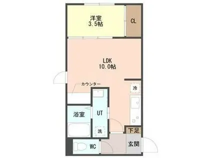 CHOUCHOUN24(1LDK/1階)の間取り写真