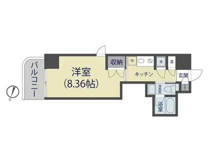 SUGAR CUBE MIYAHARA(1K/8階)の間取り写真