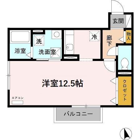パルテール大町(ワンルーム/2階)の間取り写真