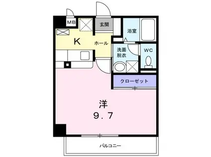 フリーデ中央1番館(1K/1階)の間取り写真