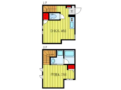 BELARTE池袋(1DK/1階)の間取り写真