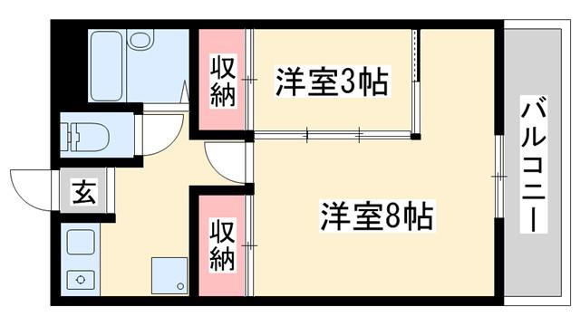 ラフェスタ加東(1LK/1階)の間取り写真