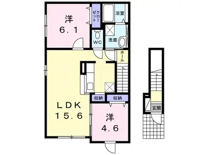 メゾン・ド・シルフィード(2LDK/2階)の間取り写真