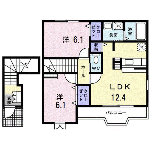 セイ・ポート・K(2LDK/2階)の間取り写真