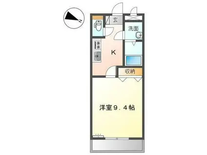 FS COURT(1K/1階)の間取り写真