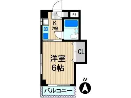 パストラル金子(1K/3階)の間取り写真