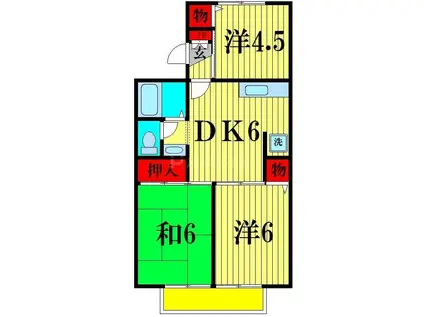 ロイヤルタウン泉(3DK/2階)の間取り写真