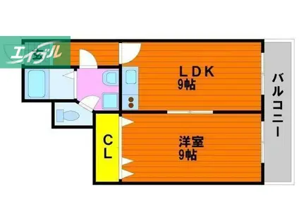 マーベル・エトワール(1LDK/2階)の間取り写真