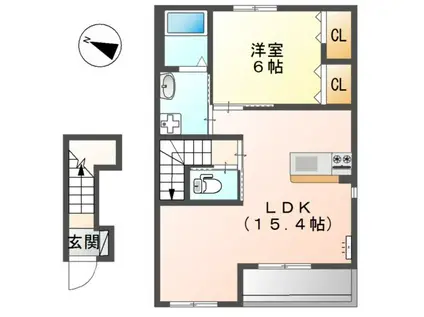 レガロ・パドレIII(1LDK/2階)の間取り写真