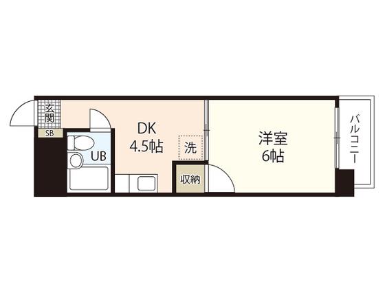 ヴィラ城山(1DK/1階)の間取り写真