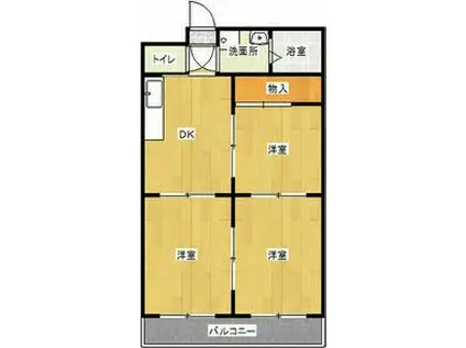 サンライフ今渡(2LDK/5階)の間取り写真