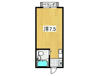 不破ニューハイツ(ワンルーム/2階)の間取り写真