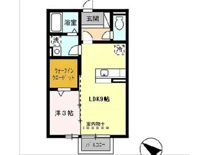クレールメゾン(1LDK/2階)の間取り写真