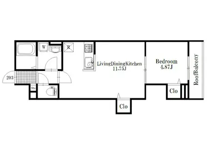 セプテムステラ笹塚(1LDK/2階)の間取り写真
