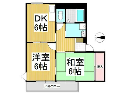 サープラスひまわり(2DK/1階)の間取り写真