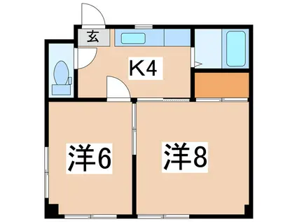 上町マンション(2K/3階)の間取り写真