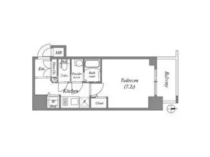 アドバンス神戸マーレ(1K/4階)の間取り写真