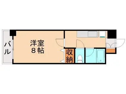 第6マルヤビル箱崎(1K/8階)の間取り写真