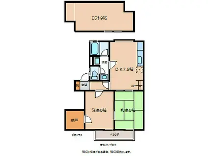 下田ハイツ松尾第2(2SDK/2階)の間取り写真
