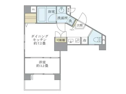 アールプライム大手町(1K/7階)の間取り写真