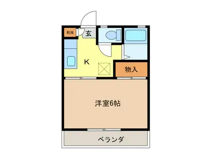 シャンポール本郷(1K/1階)の間取り写真