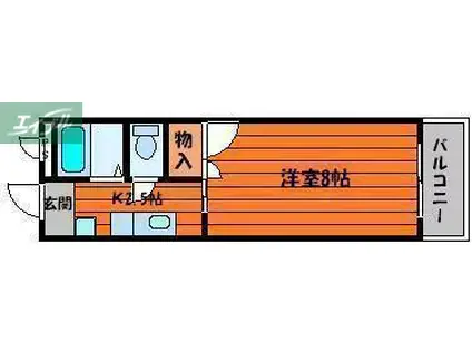 サンパレス怒田(1K/3階)の間取り写真