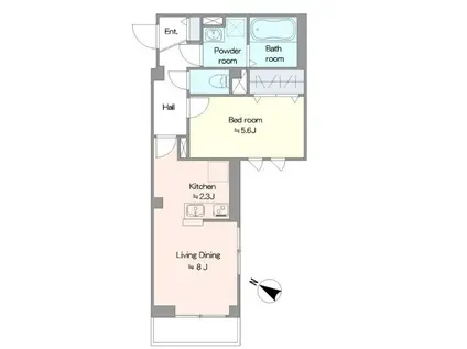 イーストIM(1LDK/1階)の間取り写真