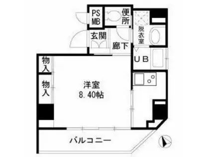 ディアコート蔵前(1K/7階)の間取り写真