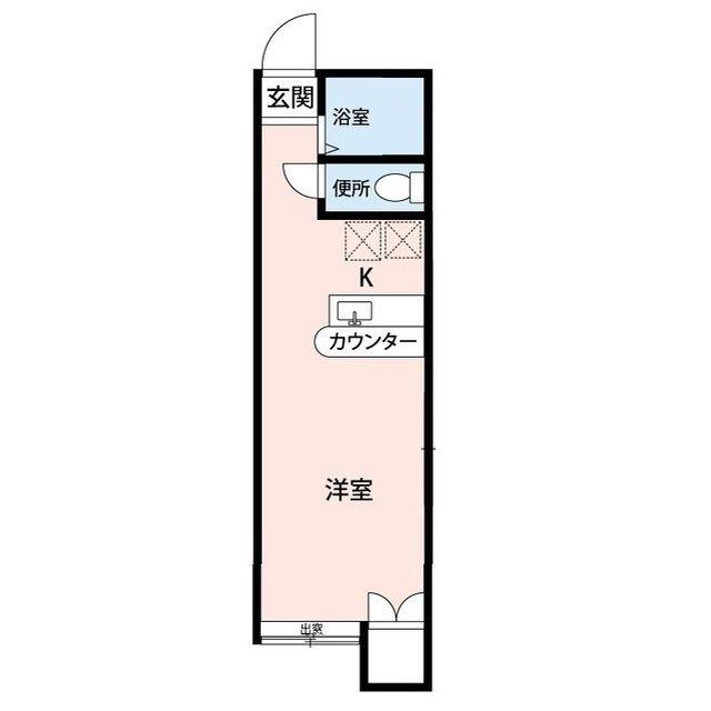 ALIVIO新潟石山(ワンルーム/1階)の間取り写真