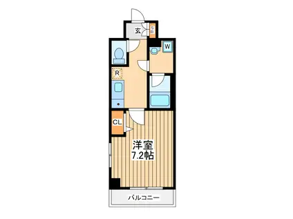 アゼスト川崎大師2(1K/7階)の間取り写真