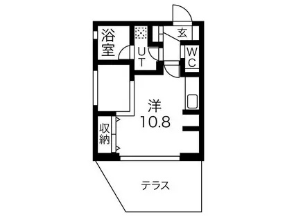 MINA八事石坂(1DK/1階)の間取り写真
