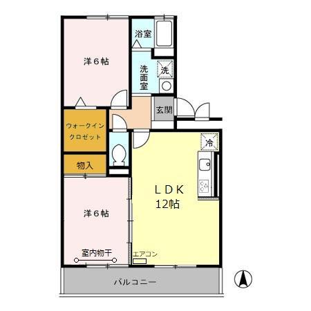 プリムローズ(2LDK/3階)の間取り写真