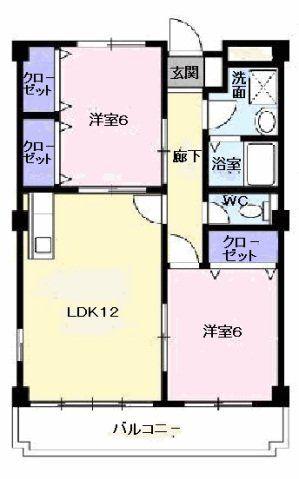 サングレイス(2LDK/3階)の間取り写真