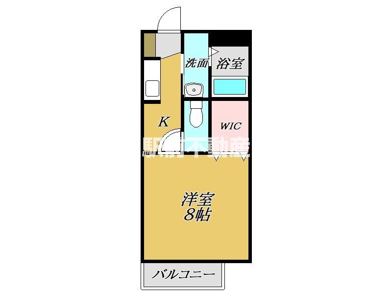 ロータスビレジ二番館(1K/1階)の間取り写真