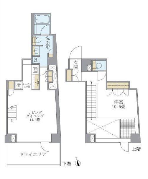 J.リヴェール学芸大学(1LDK/1階)の間取り写真
