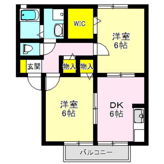 セピアコート(2DK/2階)の間取り写真