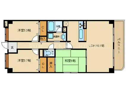 オトギク(3LDK/3階)の間取り写真