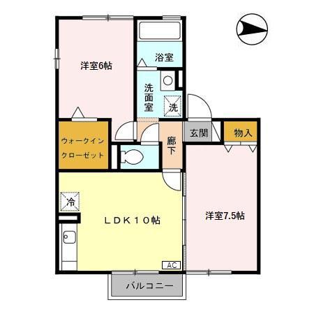 レ・セリジエ(2LDK/2階)の間取り写真