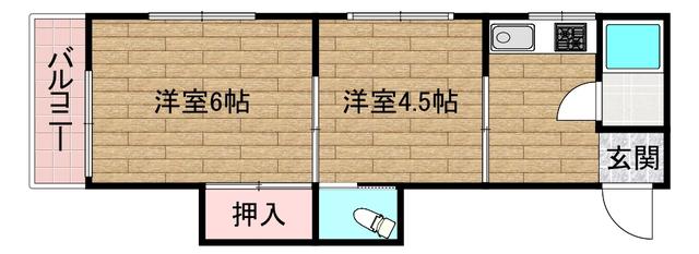 コンラッド天川新町(2K/3階)の間取り写真