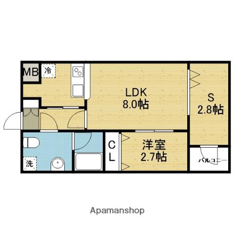 ウエストRITZ巽(1SLDK/2階)の間取り写真
